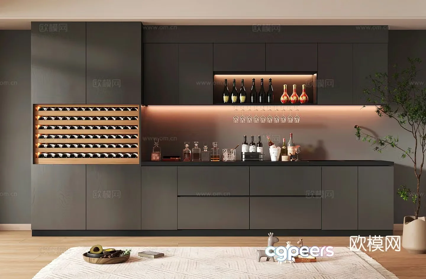 Wine cabinet design Wine cabinet red wine cabinet bar wine cabinet partition wine cabinet 3D model