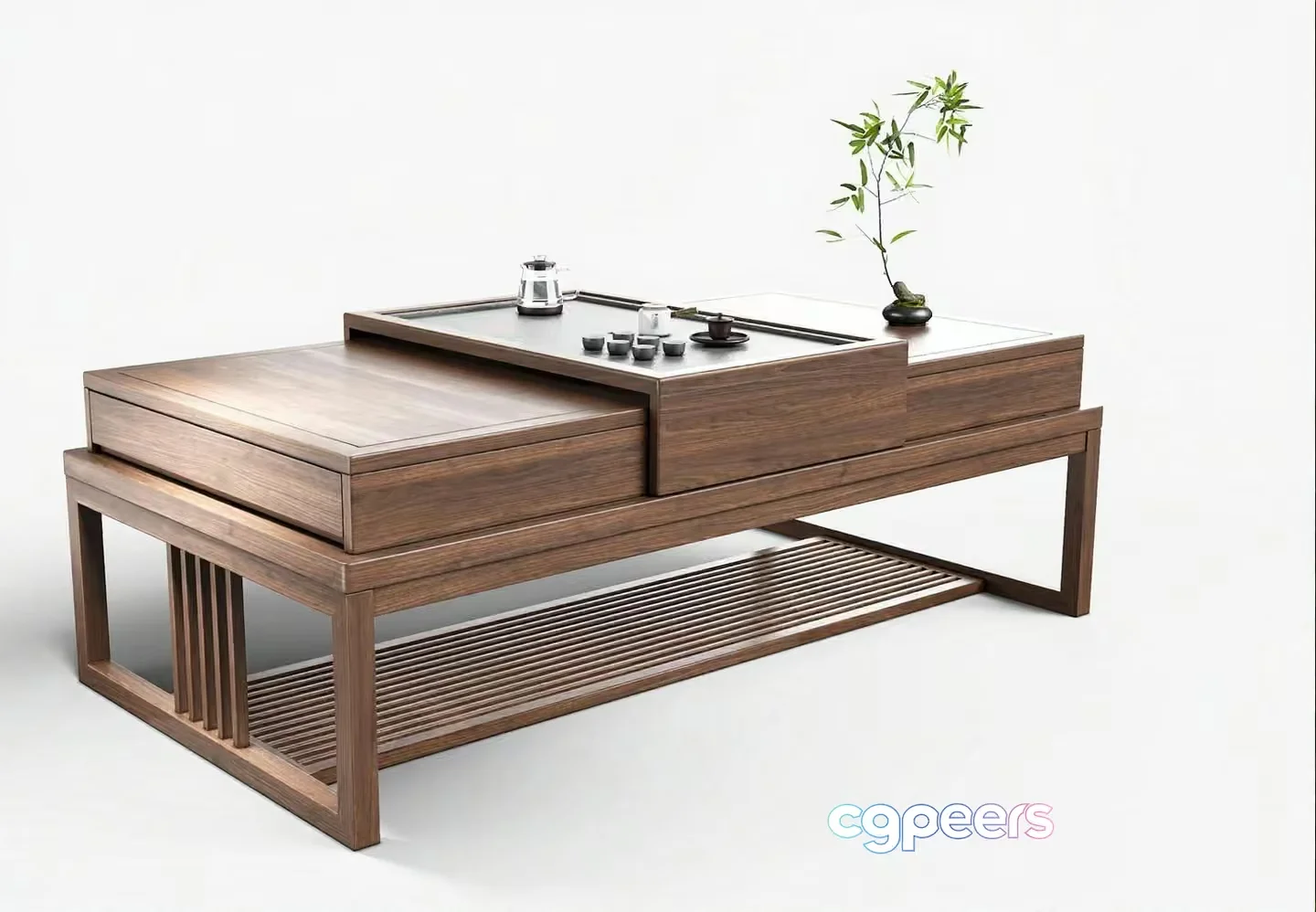 A Wooden Coffee Table 3D Model – 10734 – VRAY Render