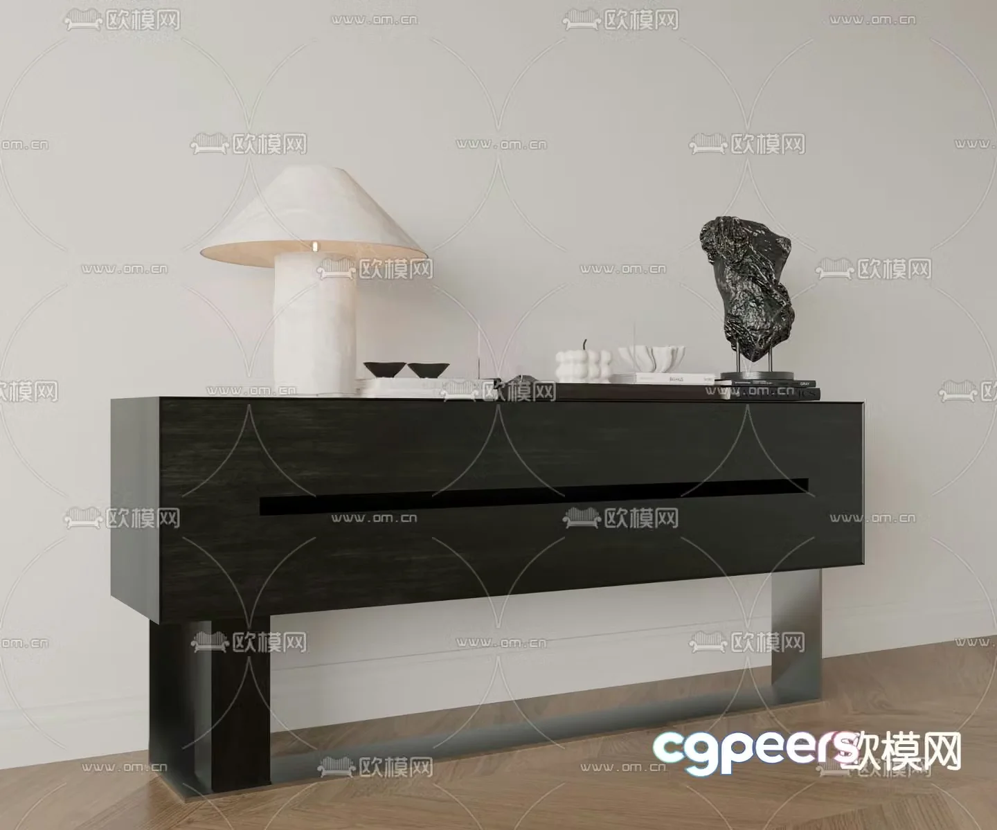 Medieval style side cabinet and entrance cabinet 3D model