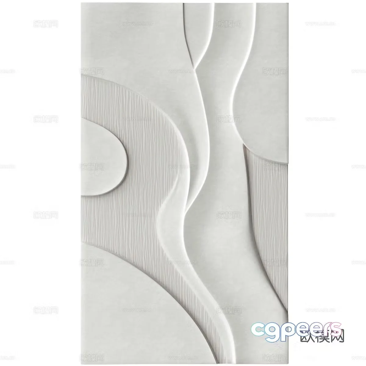 New Chinese style bas-relief gypsum hanging board hanging ornament pendant 3D model