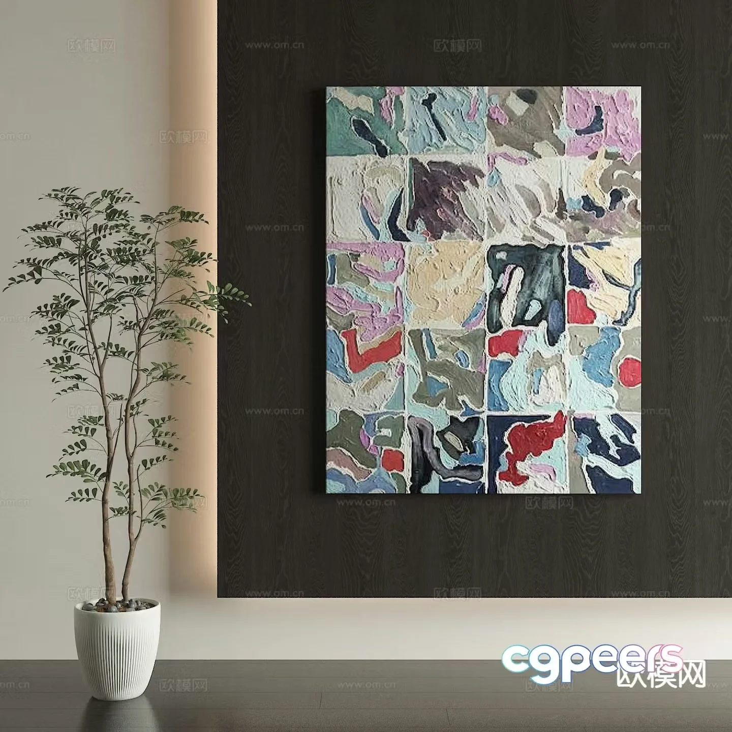 Medieval style art painting texture painting decorative painting 3d model