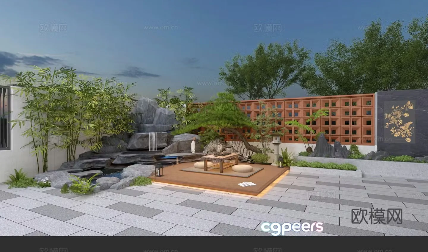 Villa courtyard 3d model