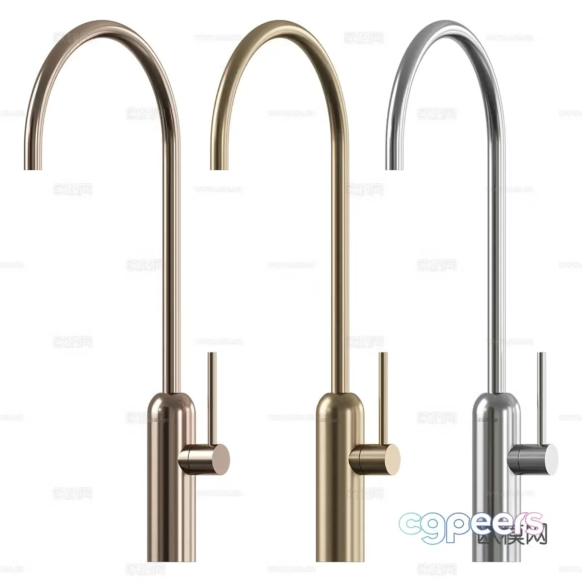 Minimalist faucet Faucet combination Simple faucet Champagne gold faucet Hotel faucet 3D model