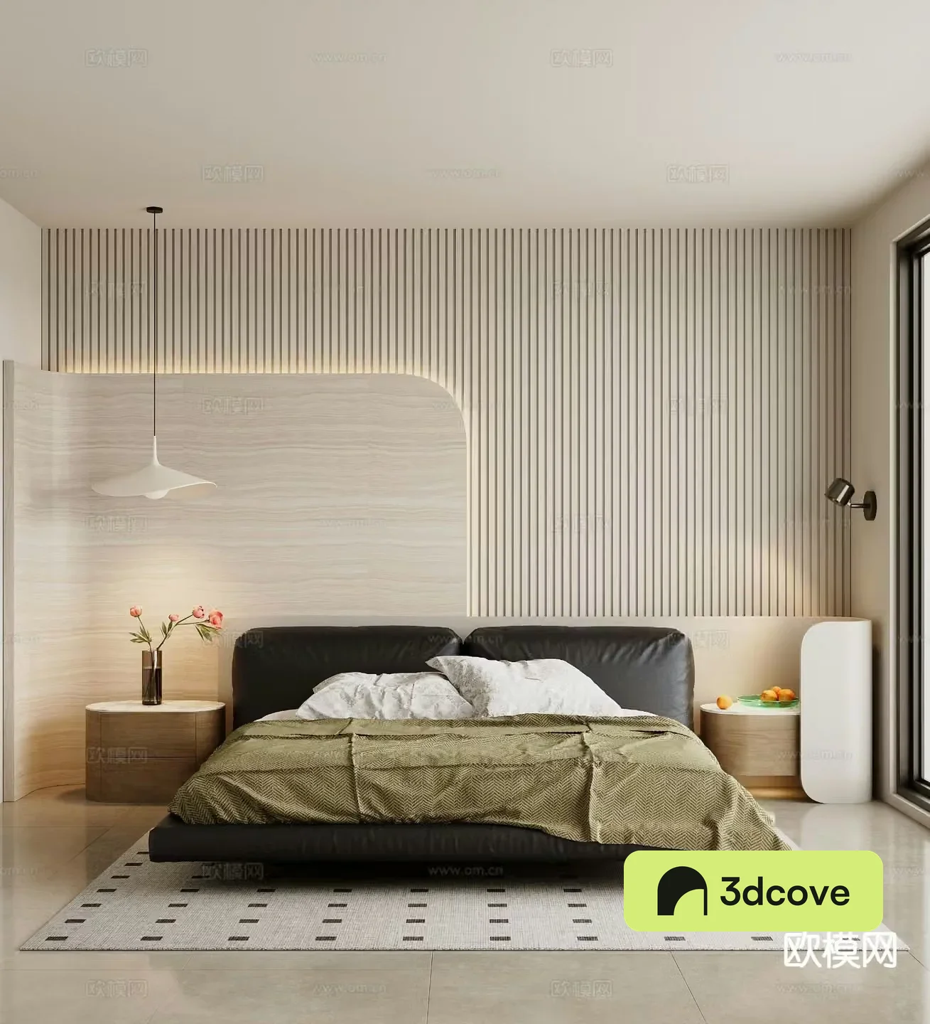 Modern double bed suspended bed