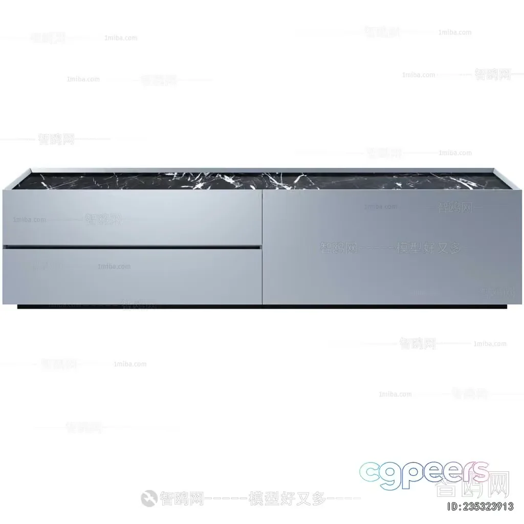 Modern Grey Cabinet With Drawer 3D Model – 18662 – VRAY Render