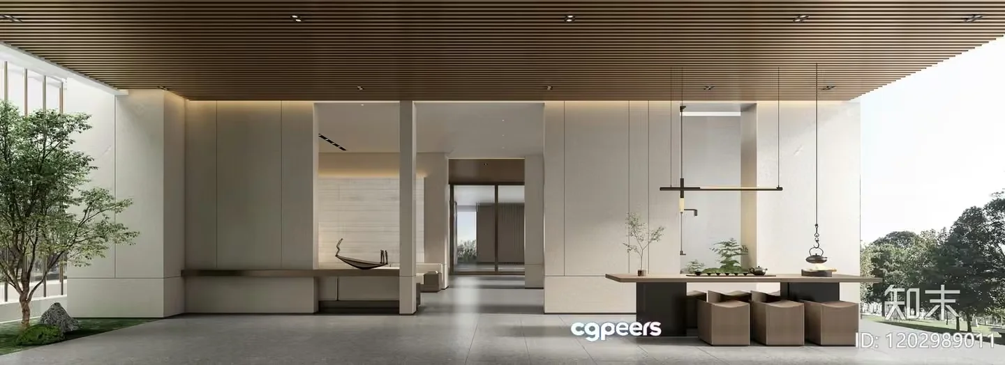 Modern Asian-Inspired Interior Design 3D Model – 14311 – VRAY Render