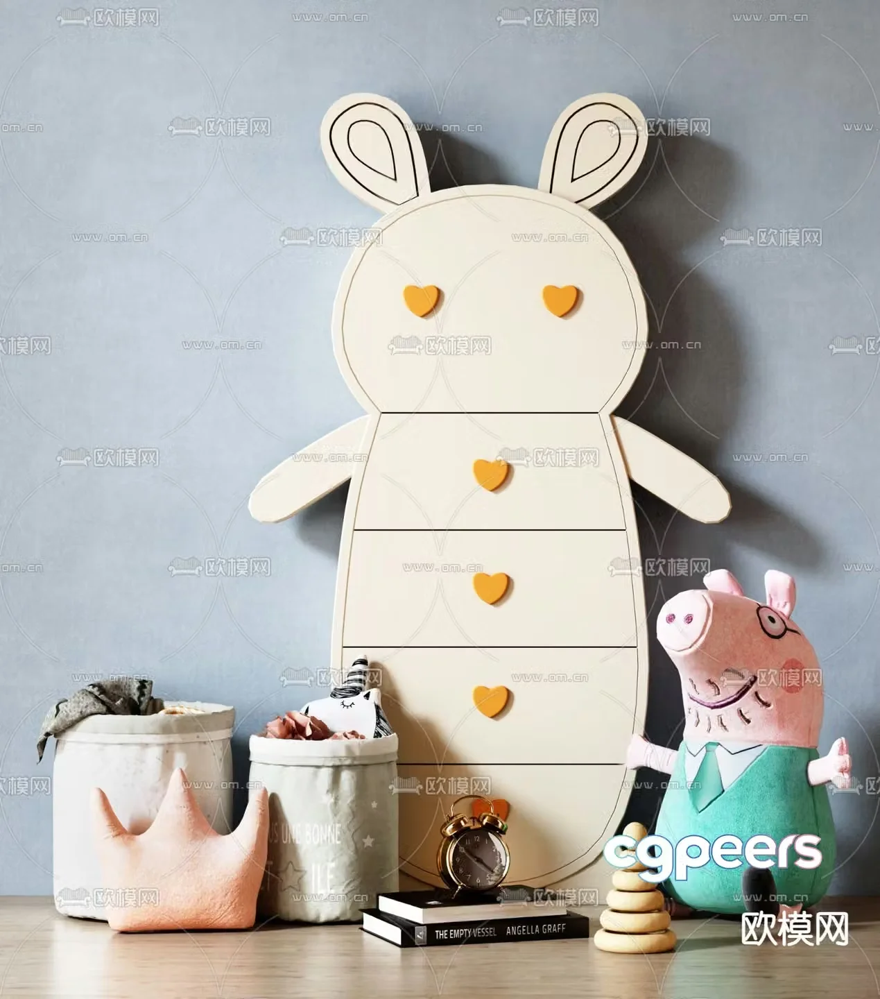 Children’s cabinet cartoon locker storage cabinet 3d model