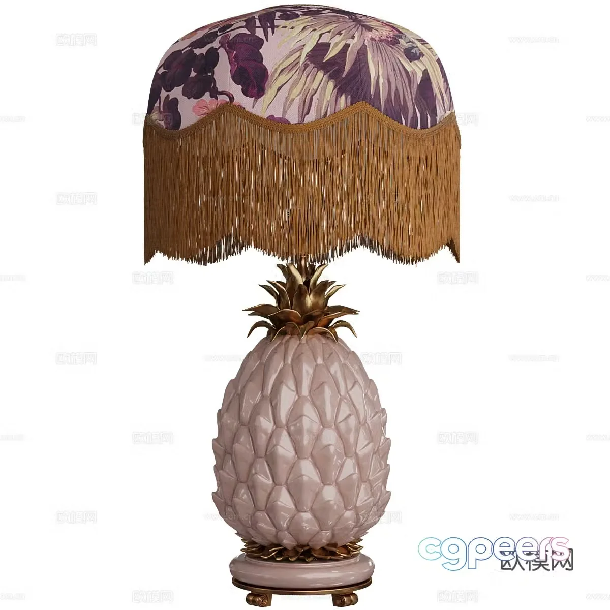 Middle style LIMERENCE pineapple decorative desk lamp 3D model