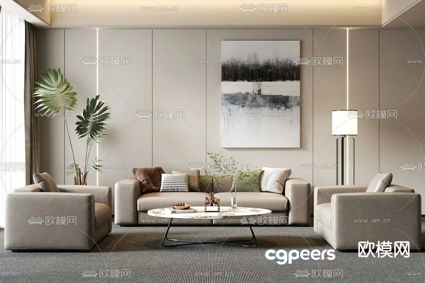 Office sofa modular sofa 3d model