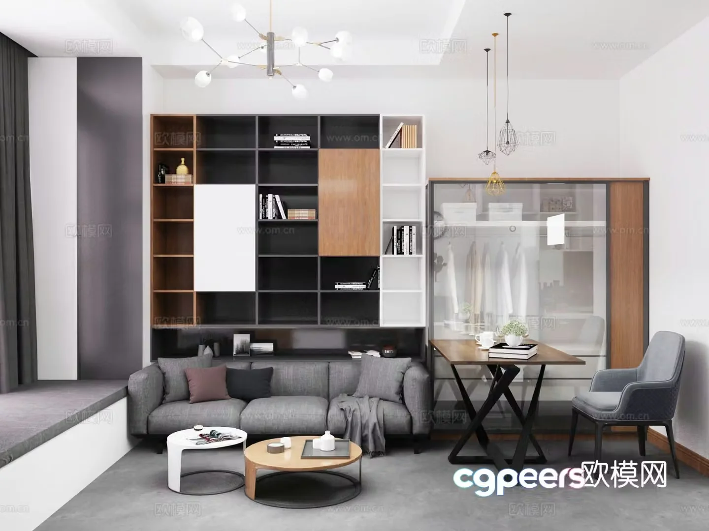 Nordic bachelor apartment 3d model