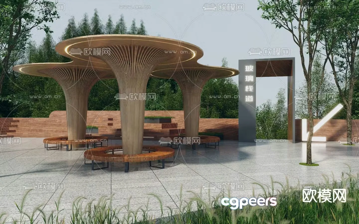 Modern special-shaped gallery 3D model