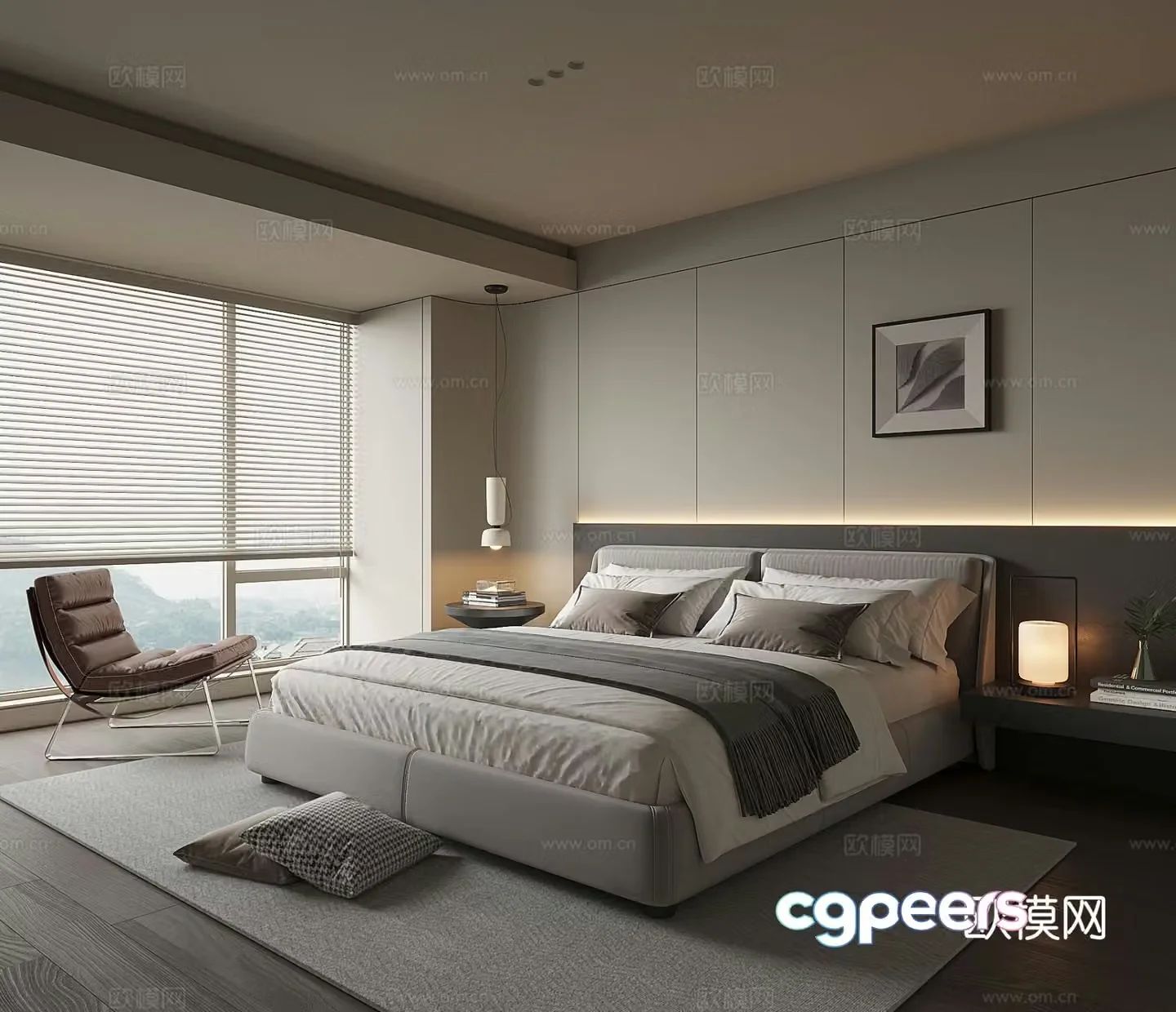 Modern bedroom master bedroom 3d model