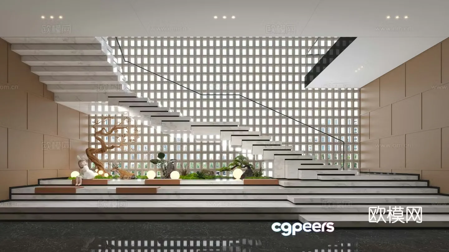Modern stairs Stairs Landscape Stairs Indoor Landscape 3D Model