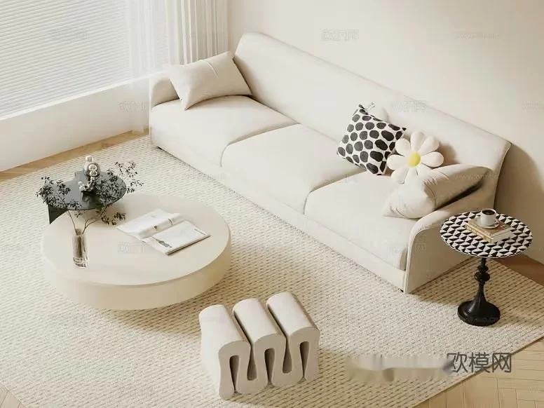 Modern Living Room 3D Model – 23144 – VRAY Render