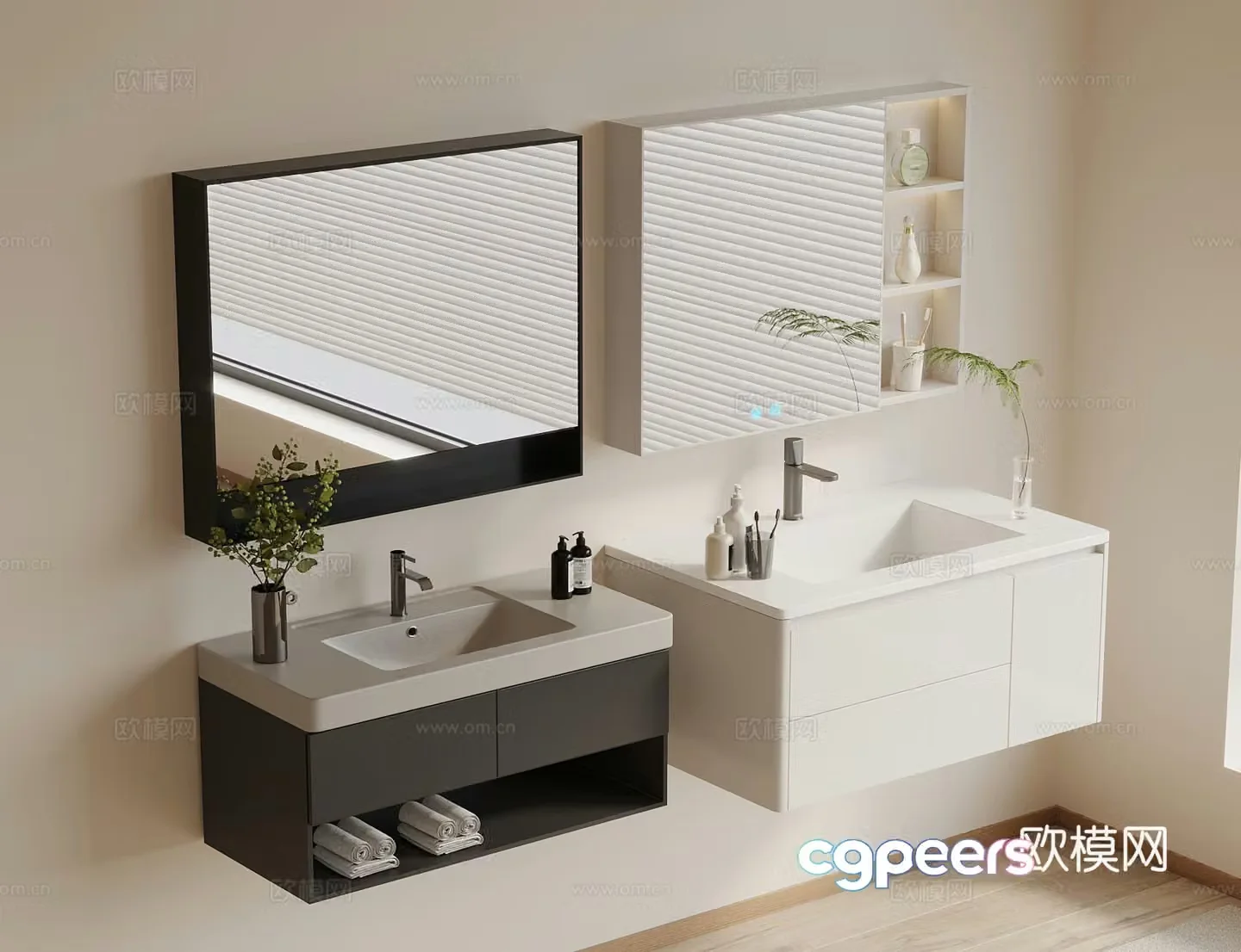 Bathroom cabinet modern bathroom cabinet 3d model