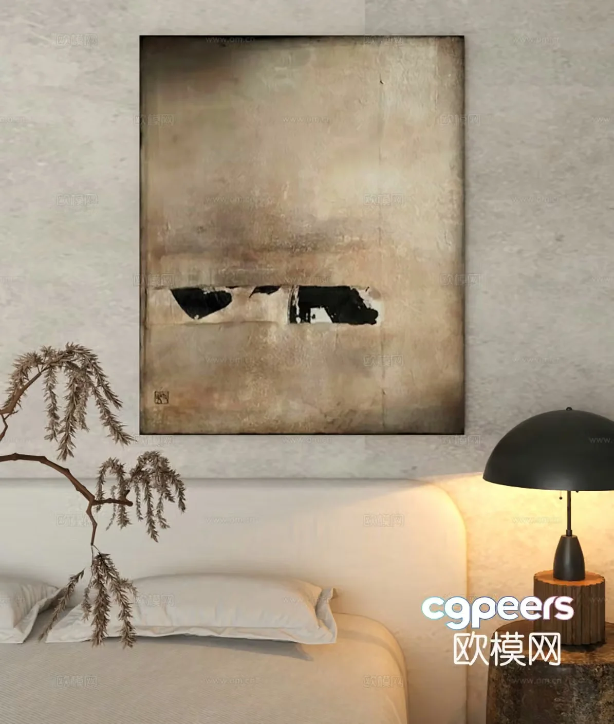 Living room entrance decoration painting 3d model