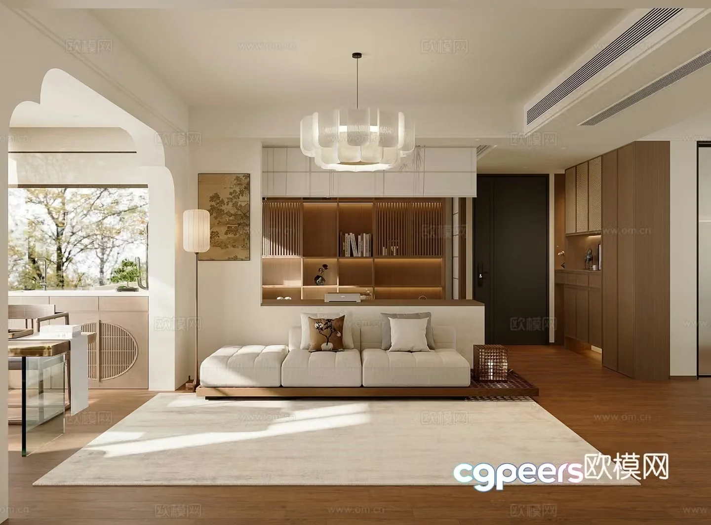 New Chinese simple living restaurant 3D model