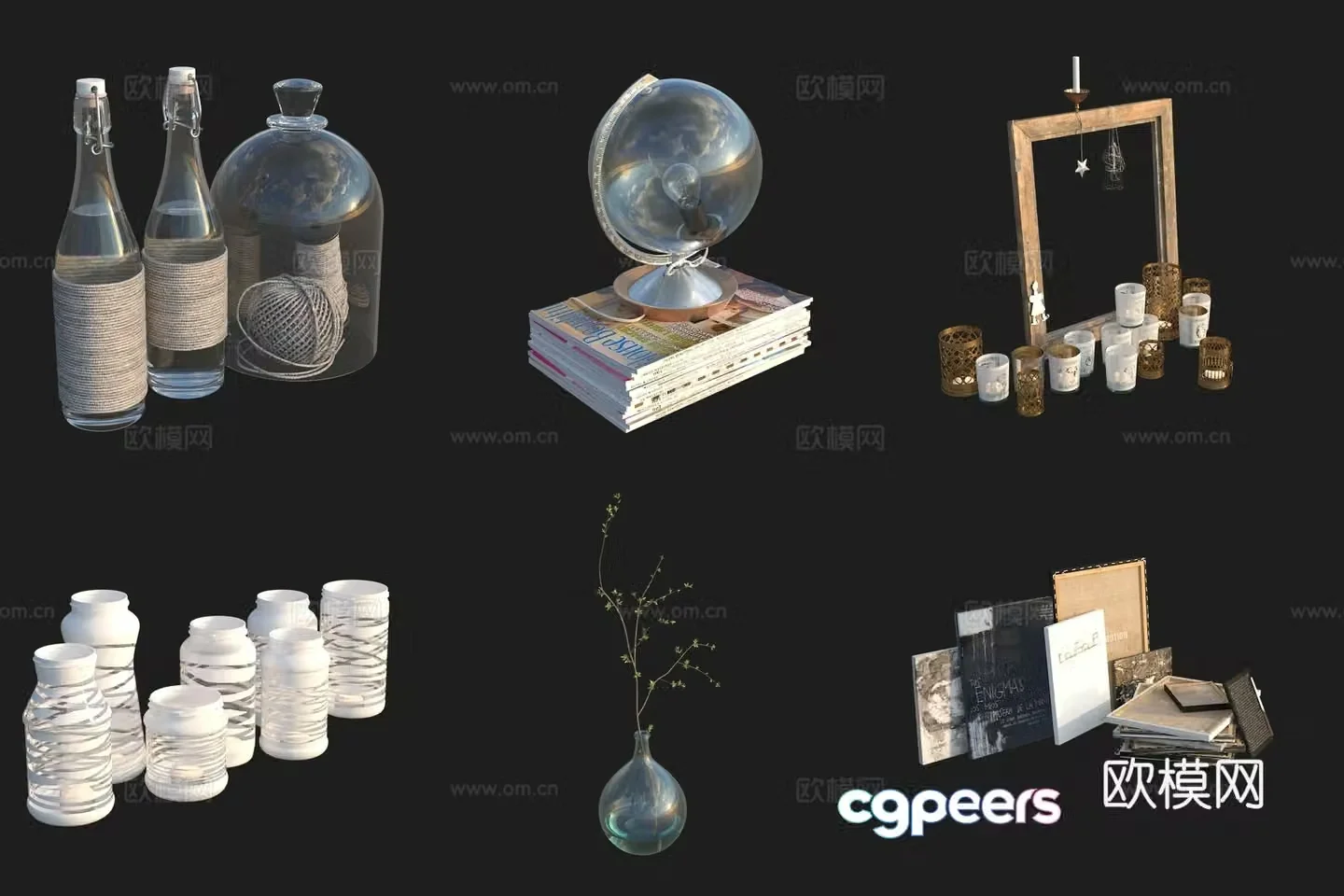 Desk ornament decoration book photo frame 3d model