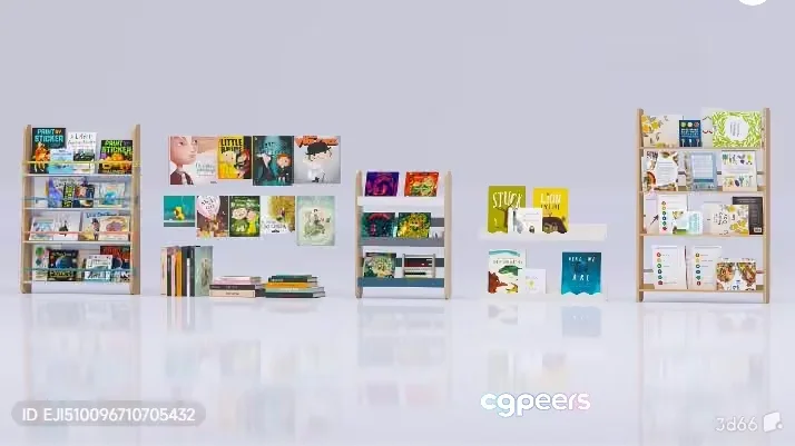 A Collection Of Bookshelves 3D Model – 3387 – VRAY Render