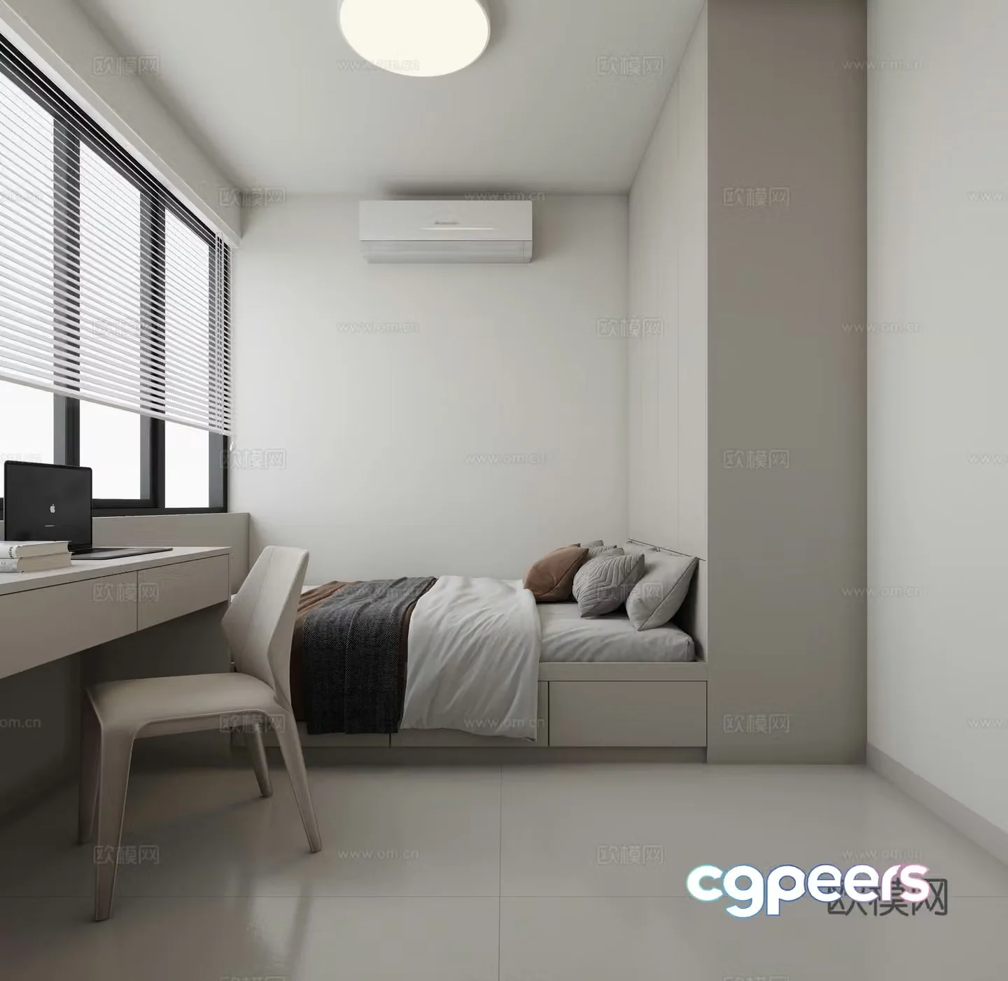 Minimalist tatami bedroom 3d model