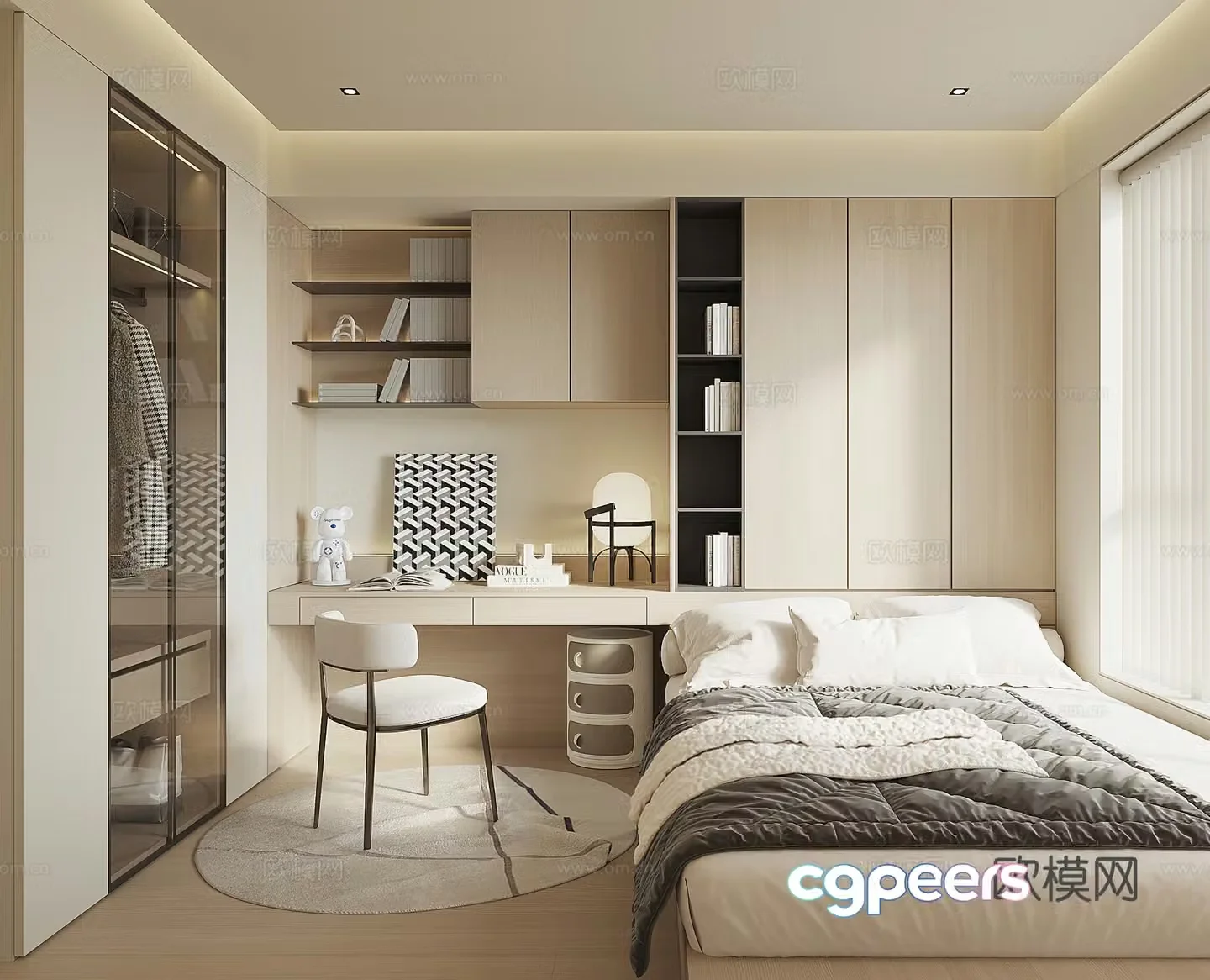 Modern tatami bedroom 3d model