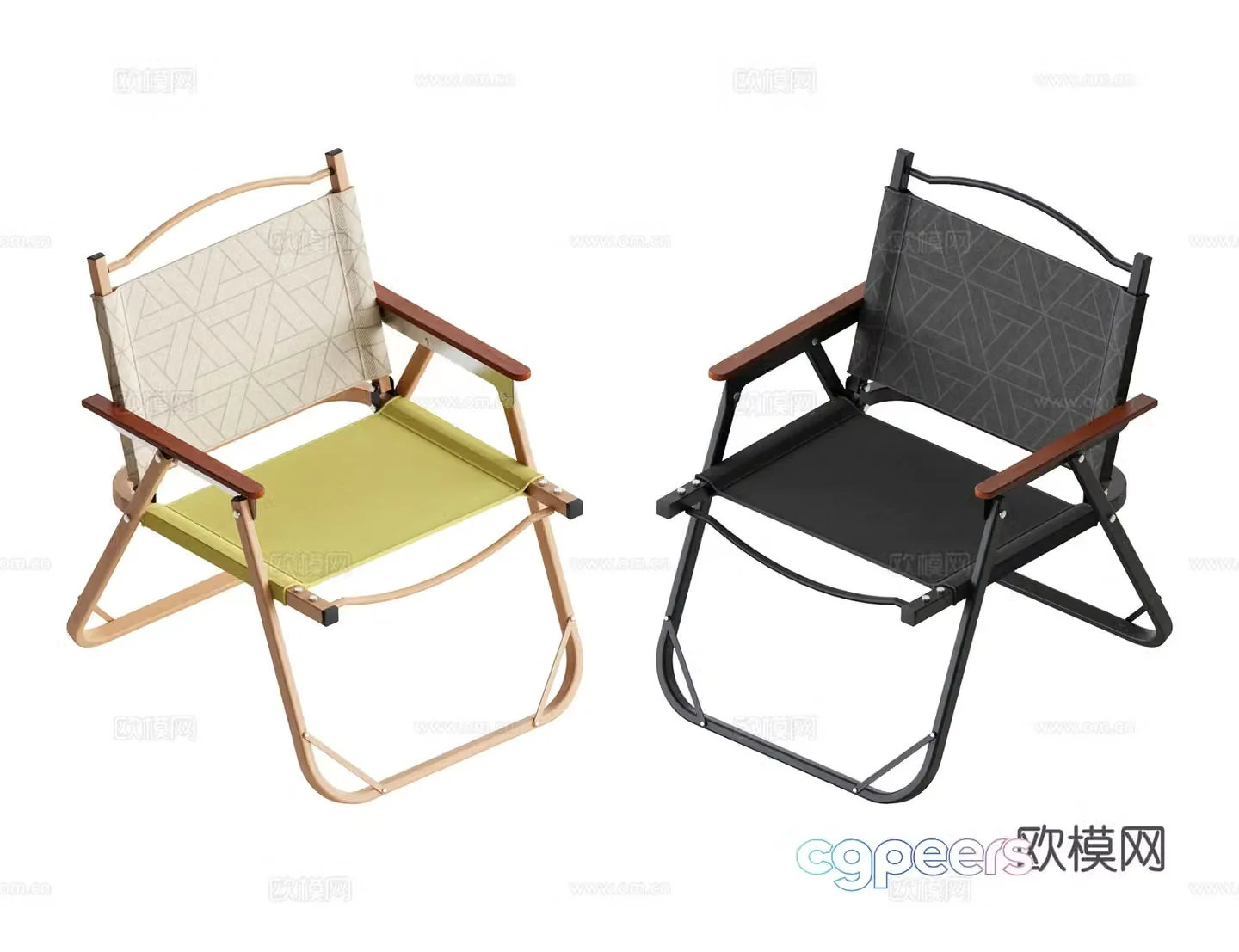 Folding chair camping chair 3d model