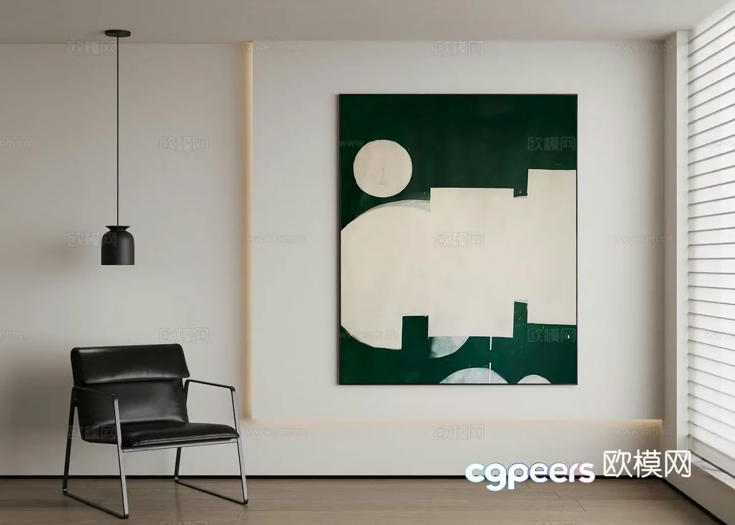 Modern abstract painting decorative painting 3d model