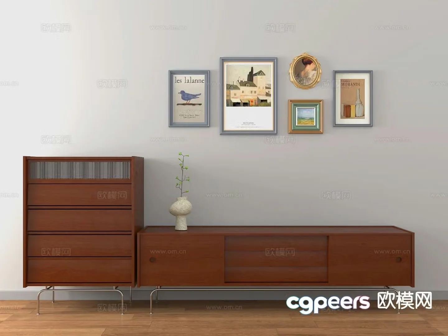 Wabi-sabi TV cabinet 3d model