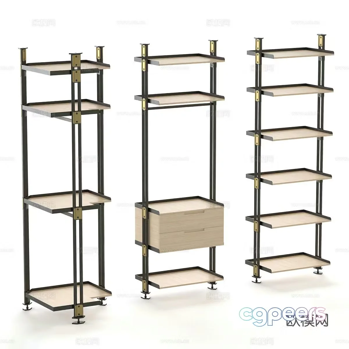 Modern storage rack display rack 3d model