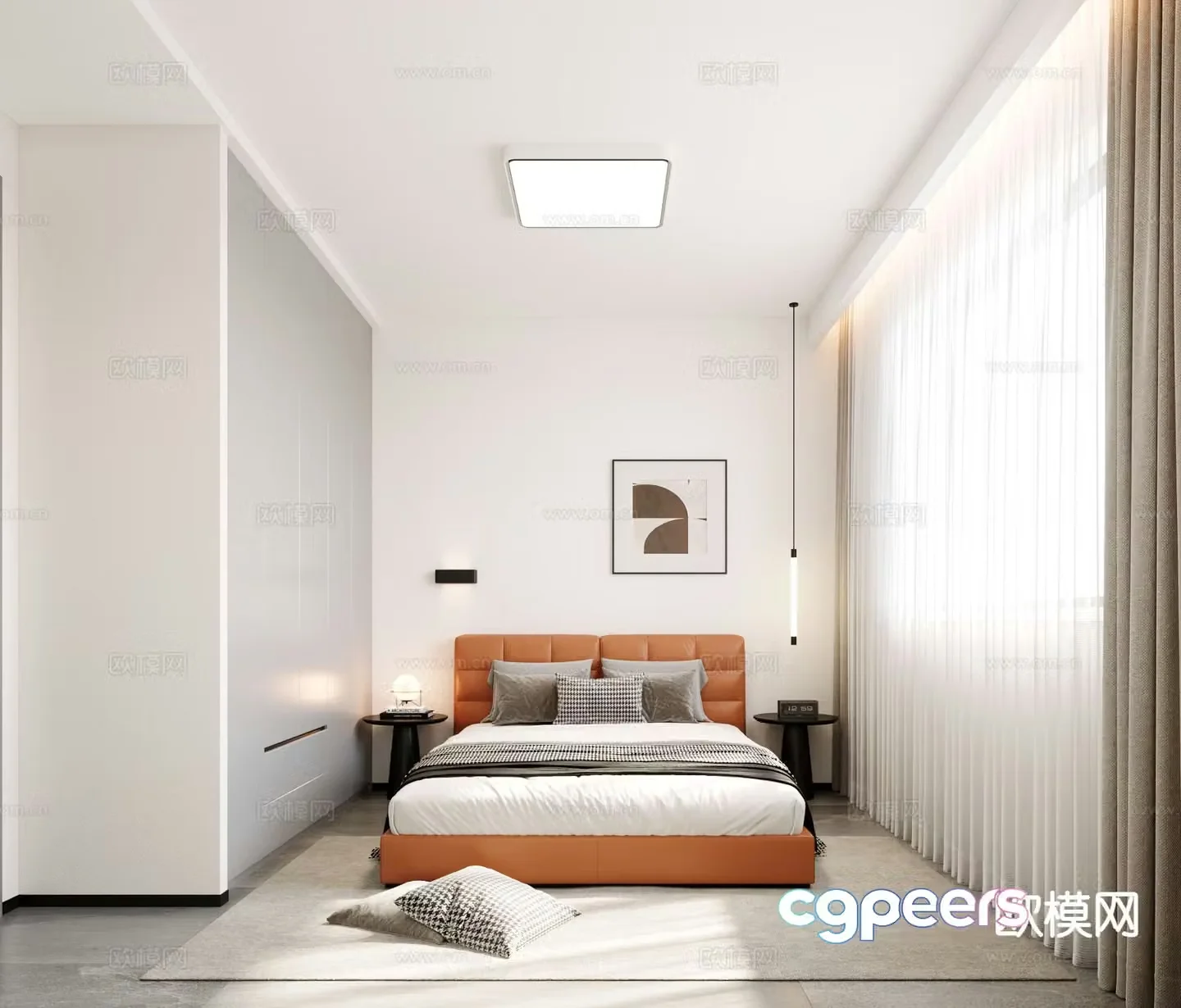 Modern Bedroom Elderly Room Second Bedroom 3D Model