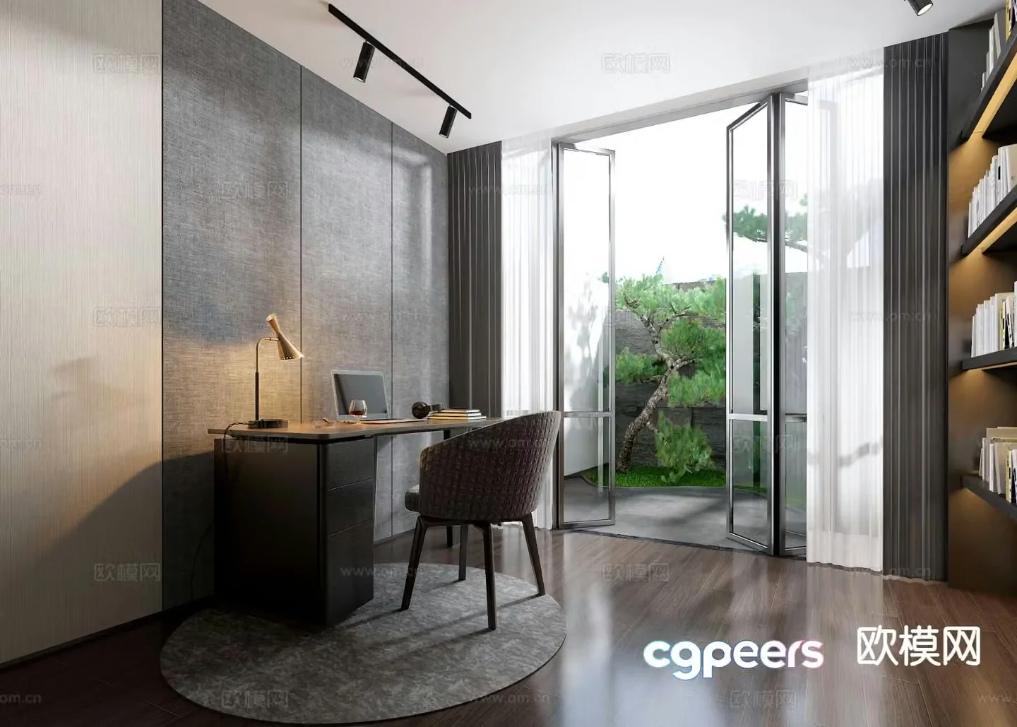 Minotti modern study 3d model