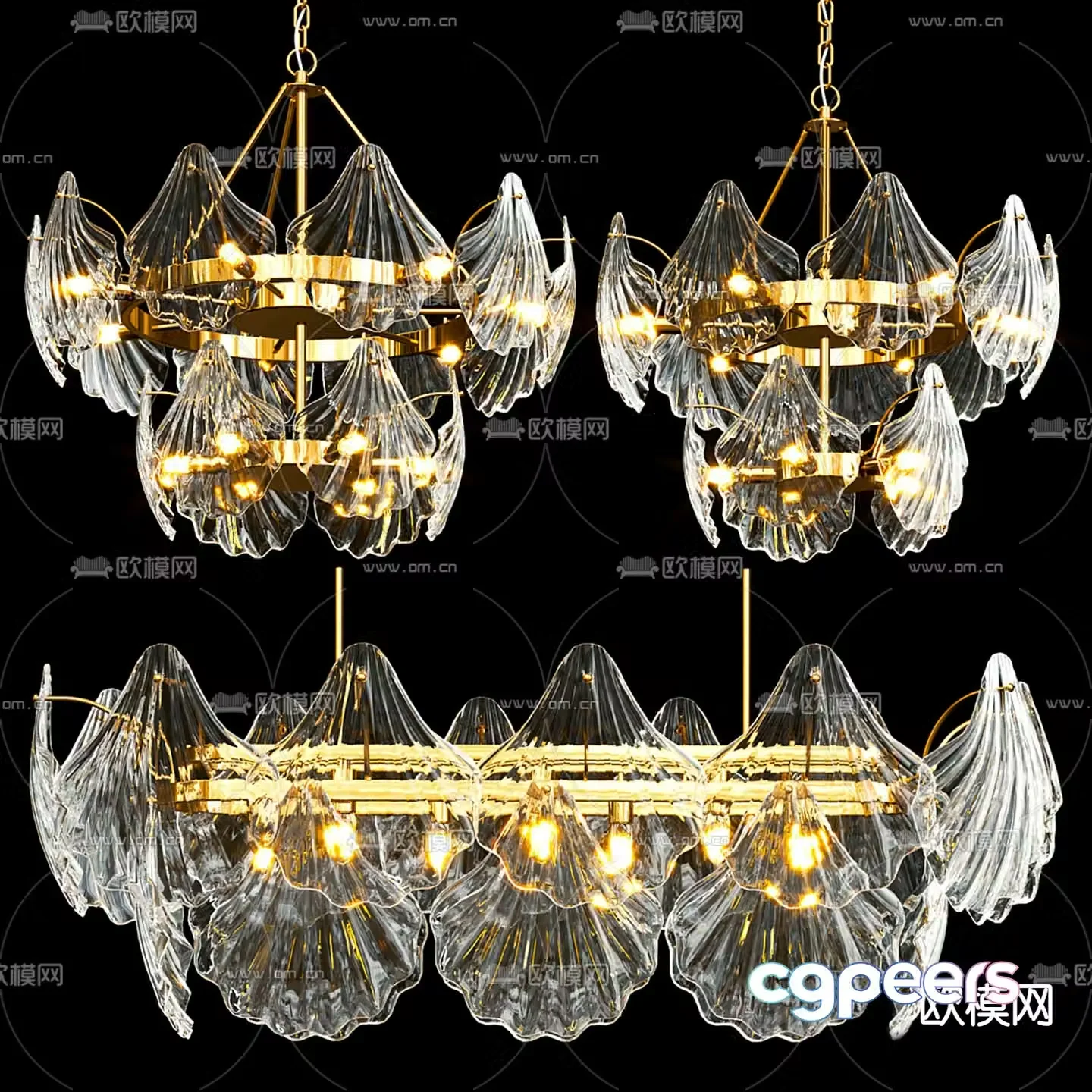 Crystal Chandelier Shell Chandelier 3D Model