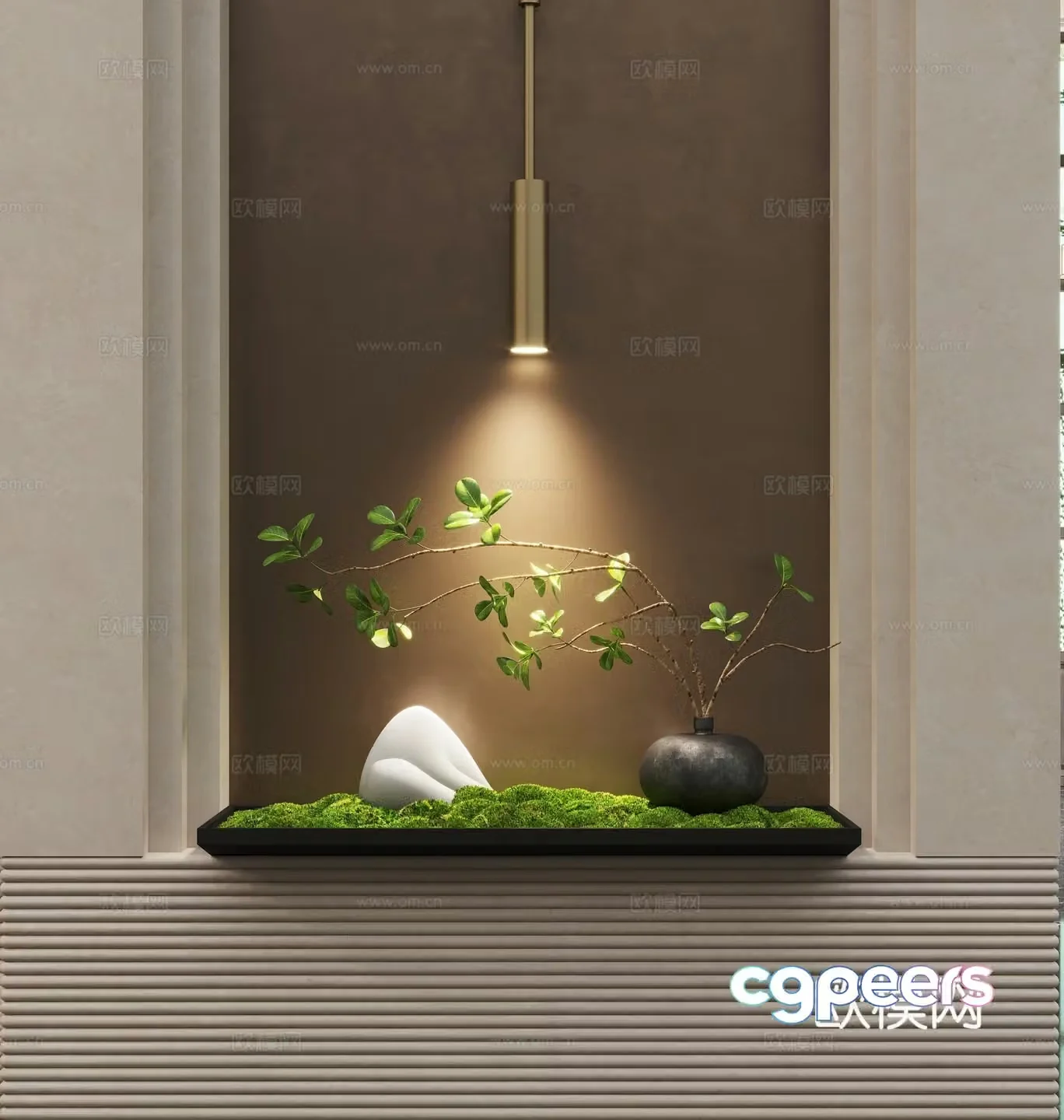 New Chinese style end-scenery pot 3D model