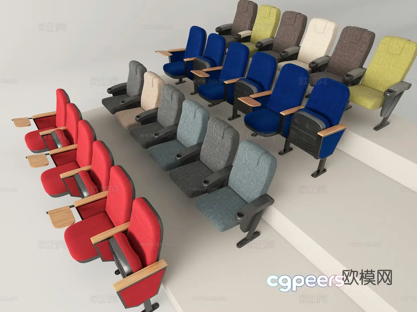Cinema seats lecture hall seat 3d model