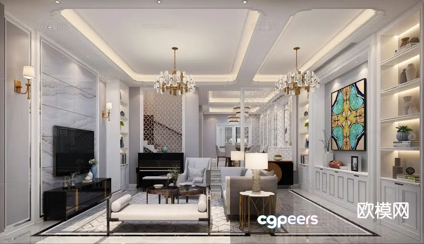 European style restaurant 3d model