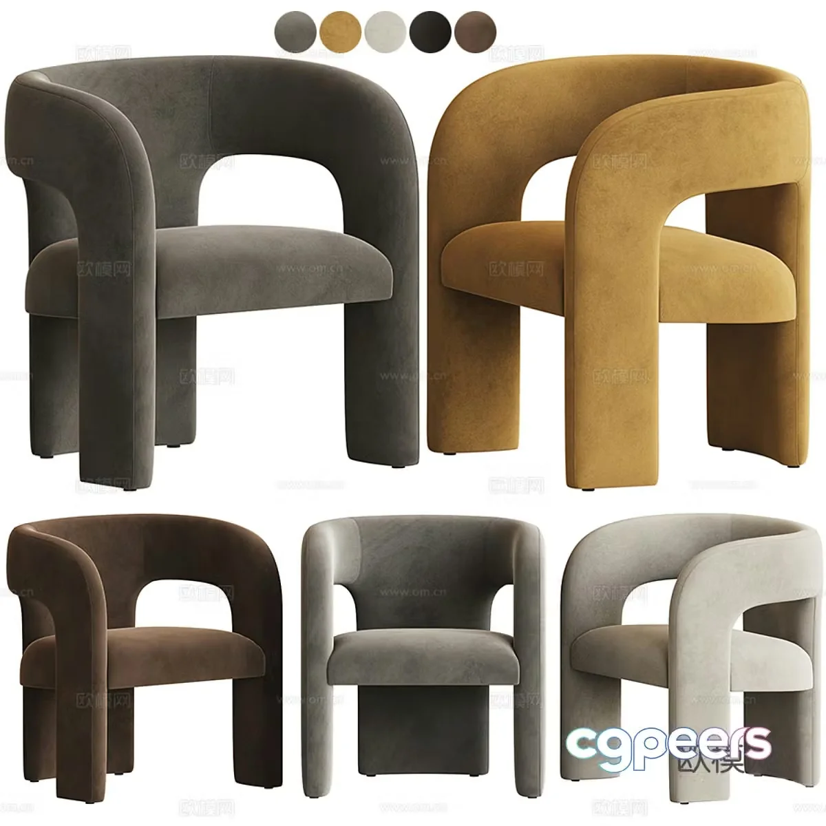 Modern Dunloe Chair 3d Model