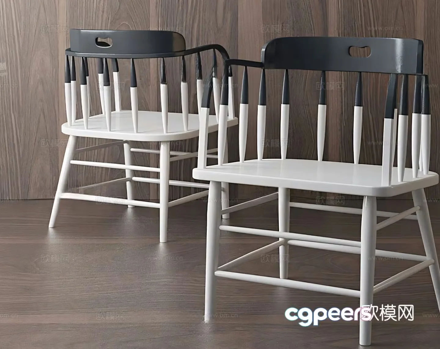 Modern chair dining chair single chair 3d model