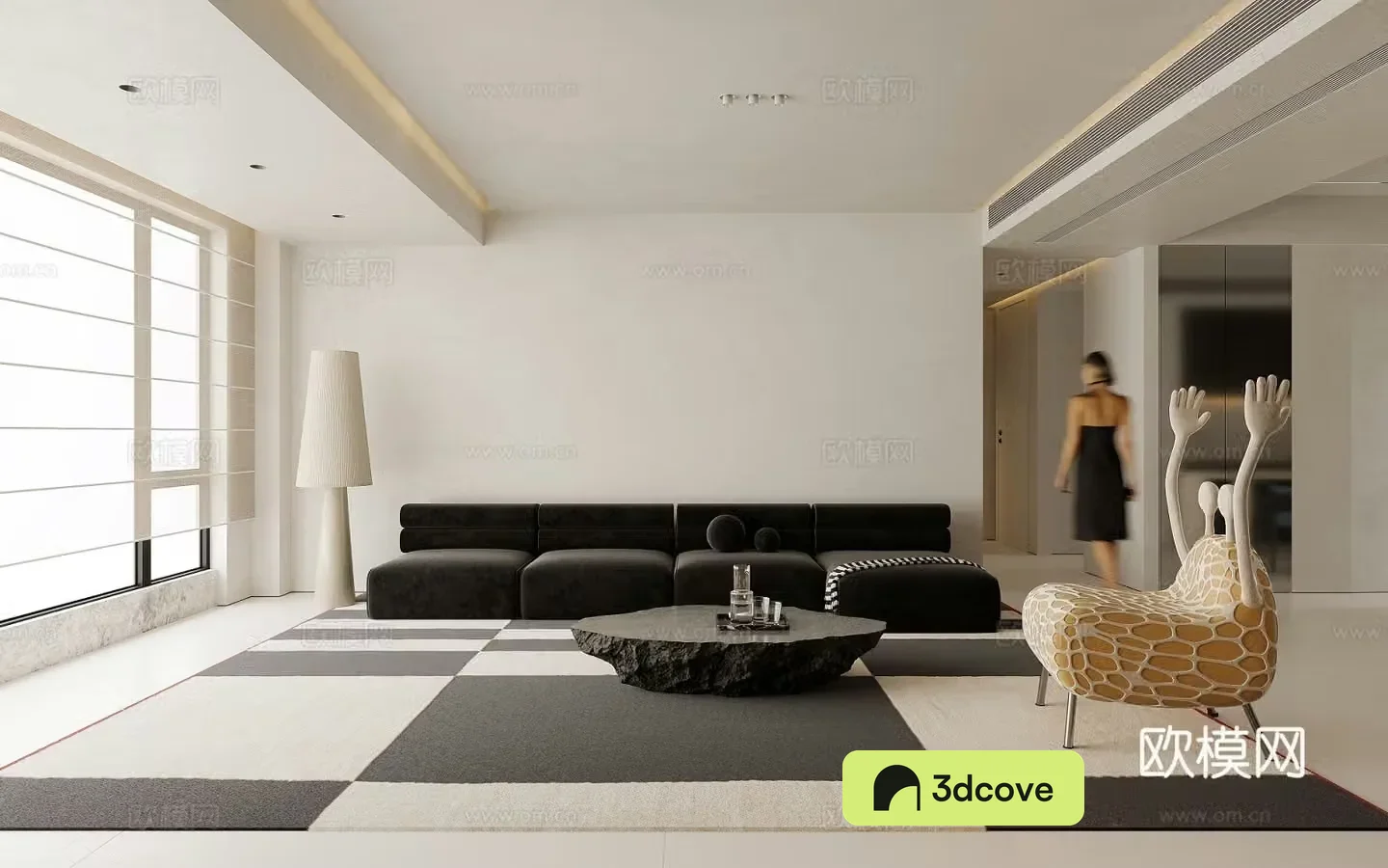 Modern living and dining room