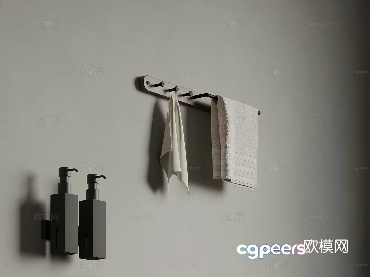 Chinese towel rack soap dispenser shower gel shampoo bathroom small pieces 3D model