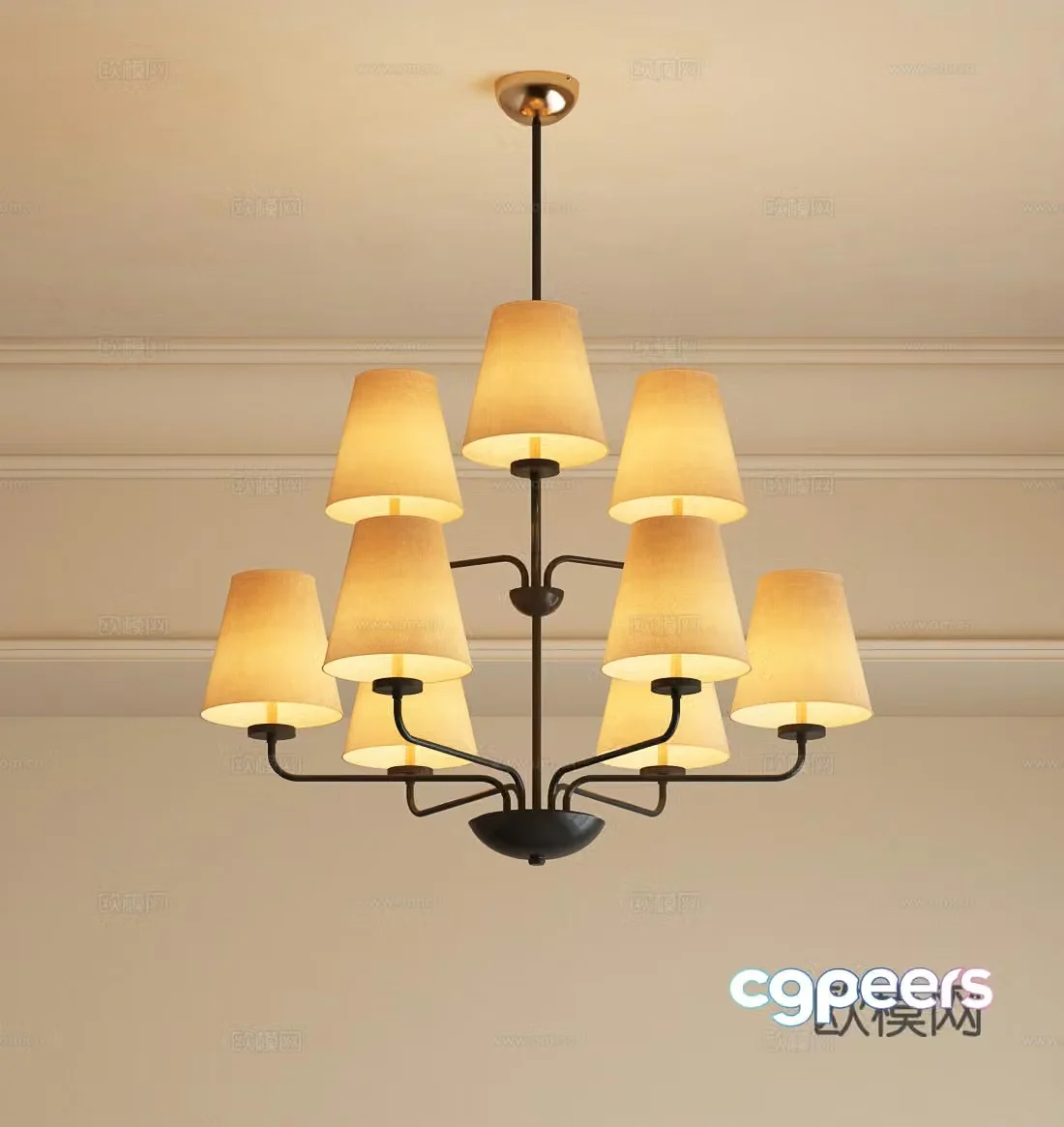 Modern chandelier 3d model