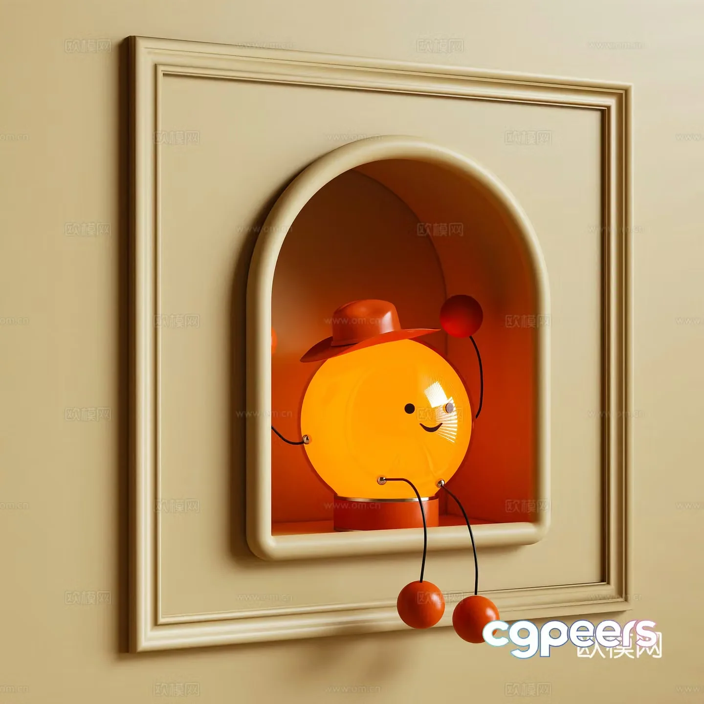 Modern desk lamp ornament dopamine 3d model