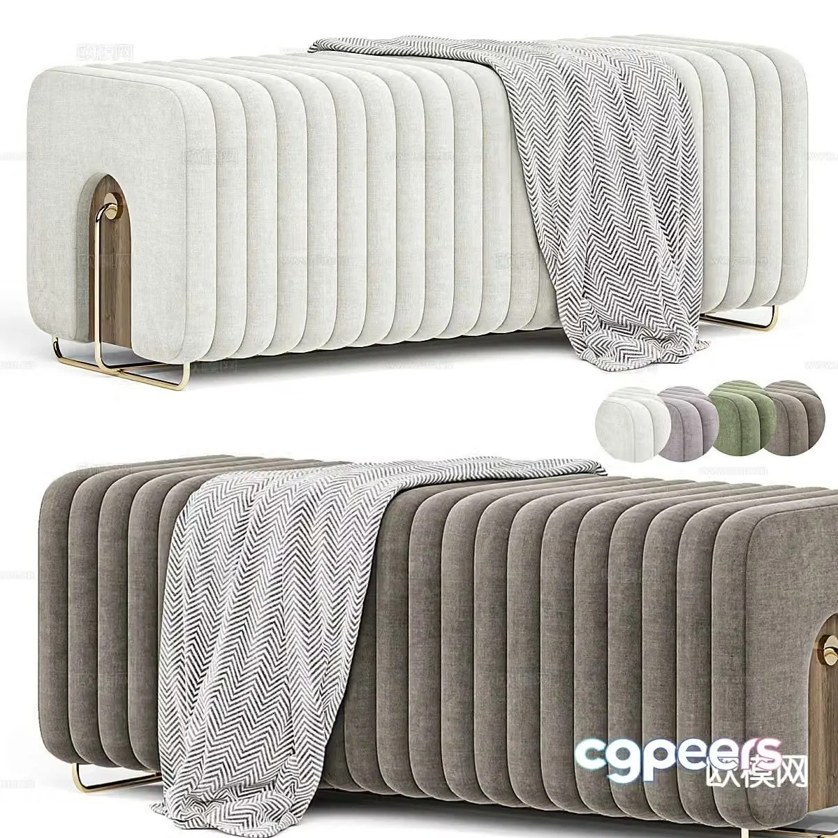 Sofa stool low stool shoe changing stool 3D model