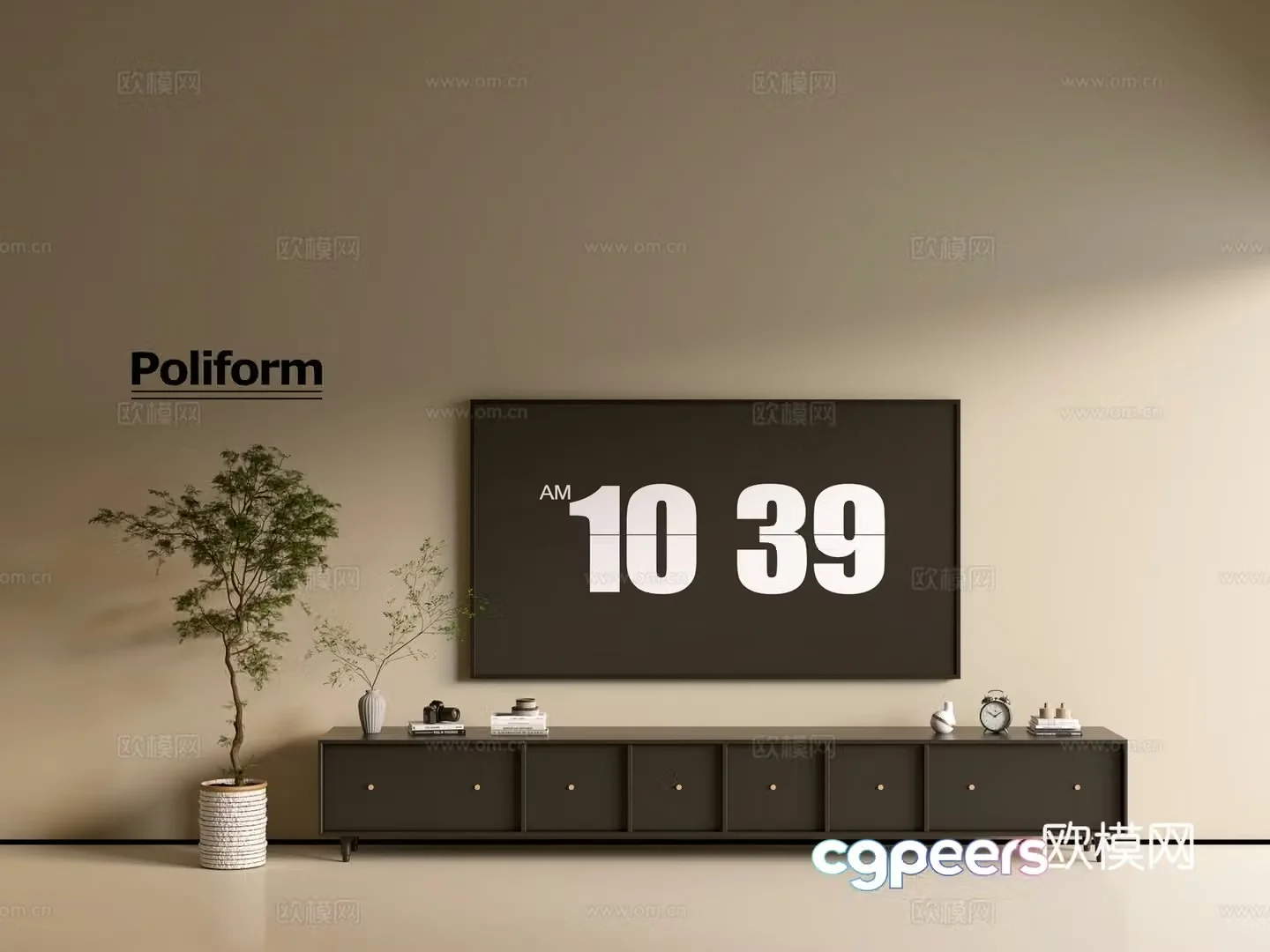 Modern black TV cabinet ins style minimalist wind cabinet whole cabinet sideboard balcony cabinet 3d model