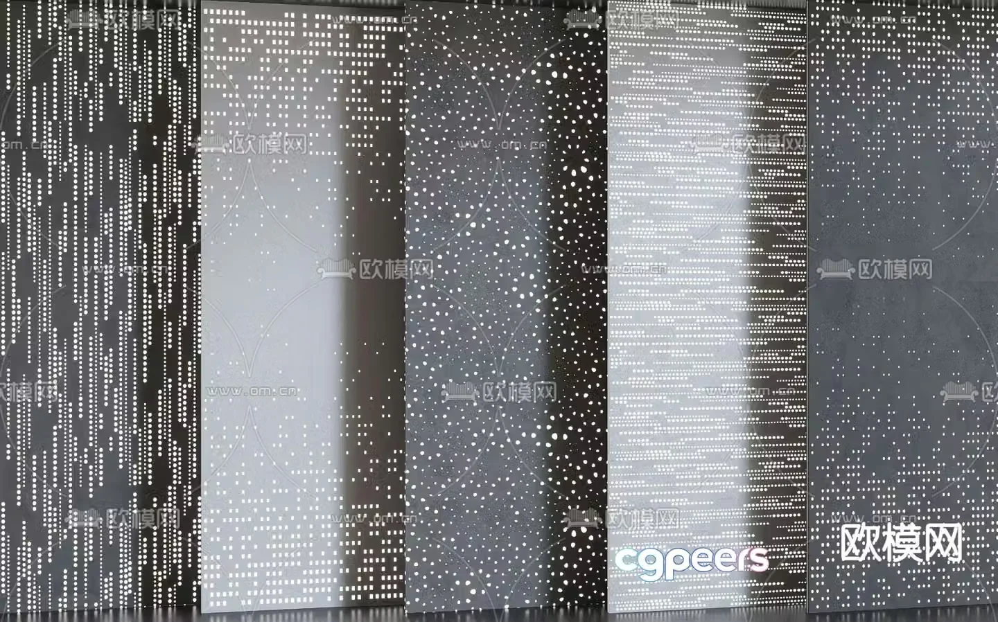 Perforated plate Punching plate Translucent plate Hollow plate 3D model
