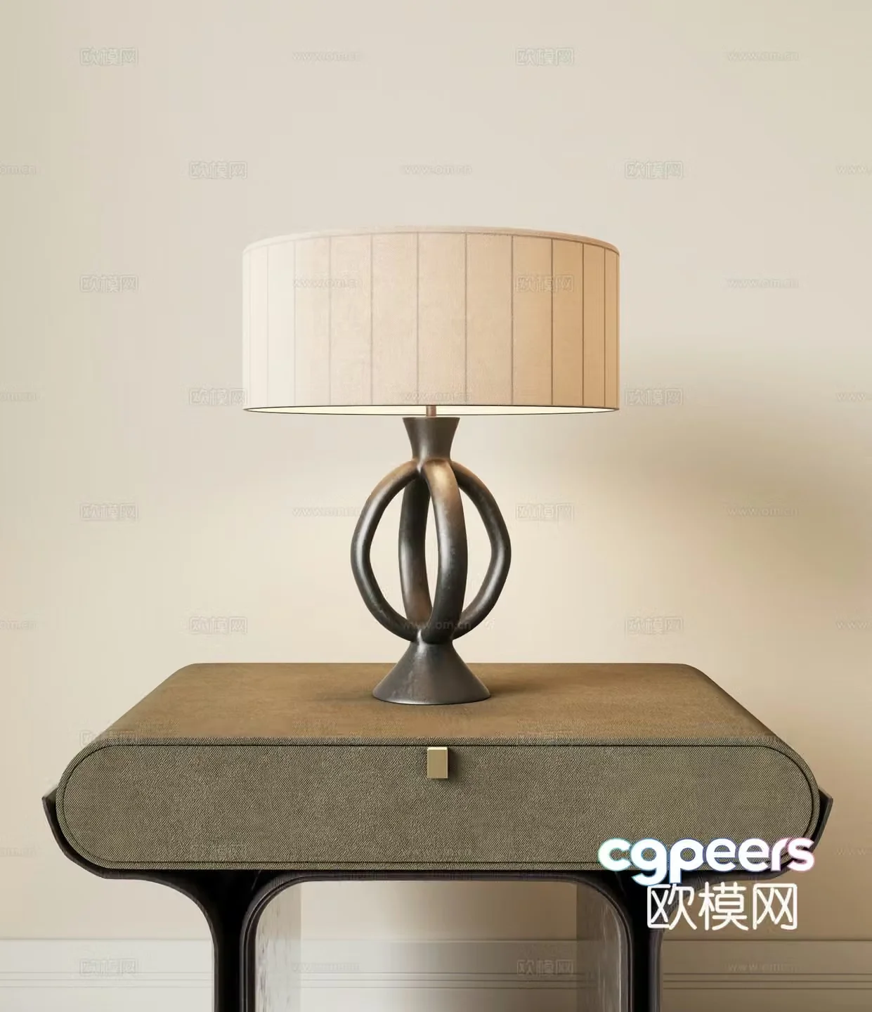 Light luxury table lamp bedside table lamp retro table lamp 3d model