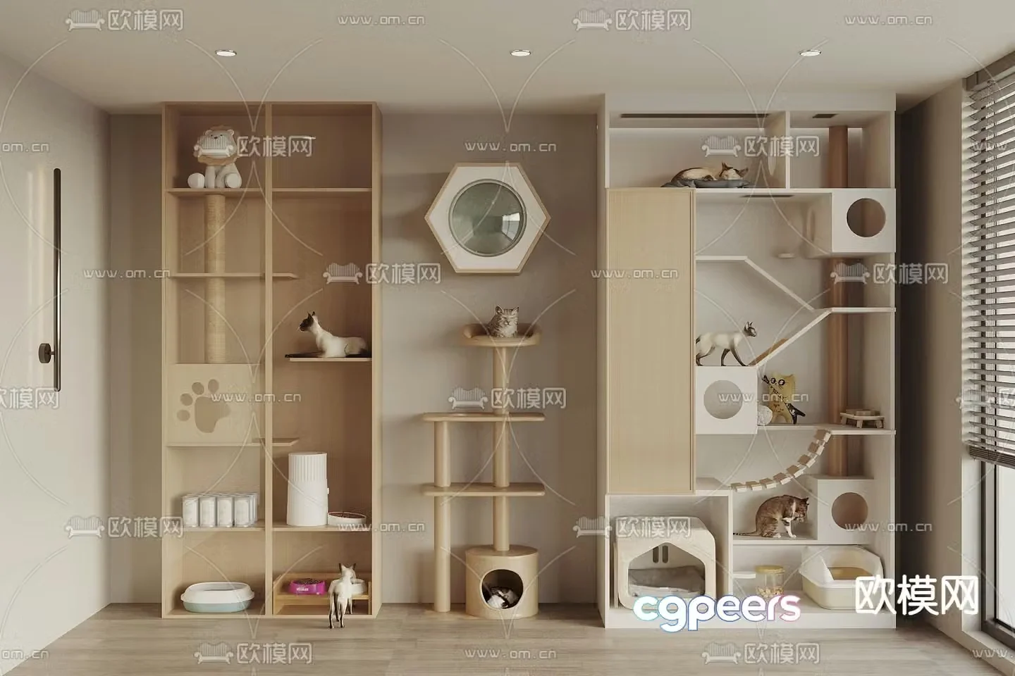 Cat climbing rack cat nest cat pet locker pet supplies 3d model