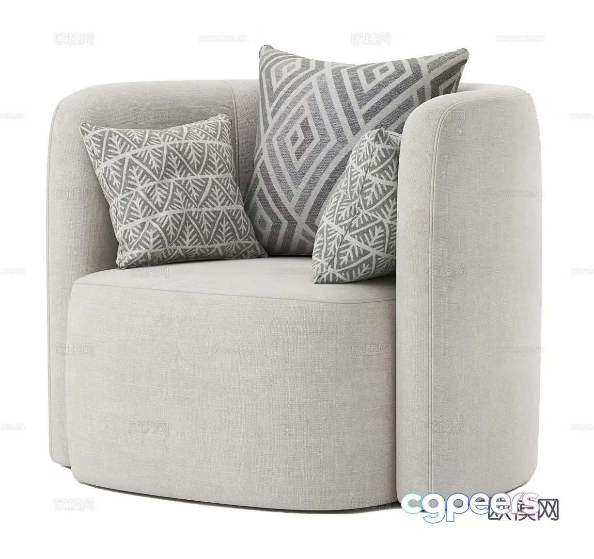 Fabric single sofa Fabric sofa chair Fabric single chair Sofa pillow Single chair Fabric 3D model