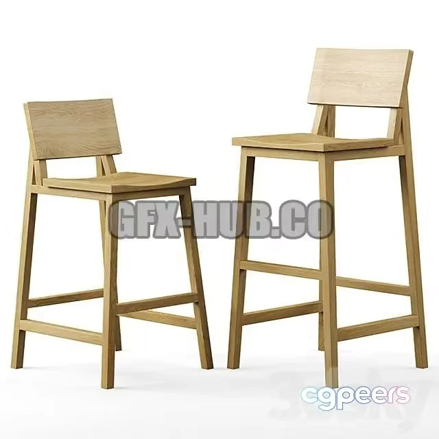3ds Max Free – Ethnicraft Bar Stools
