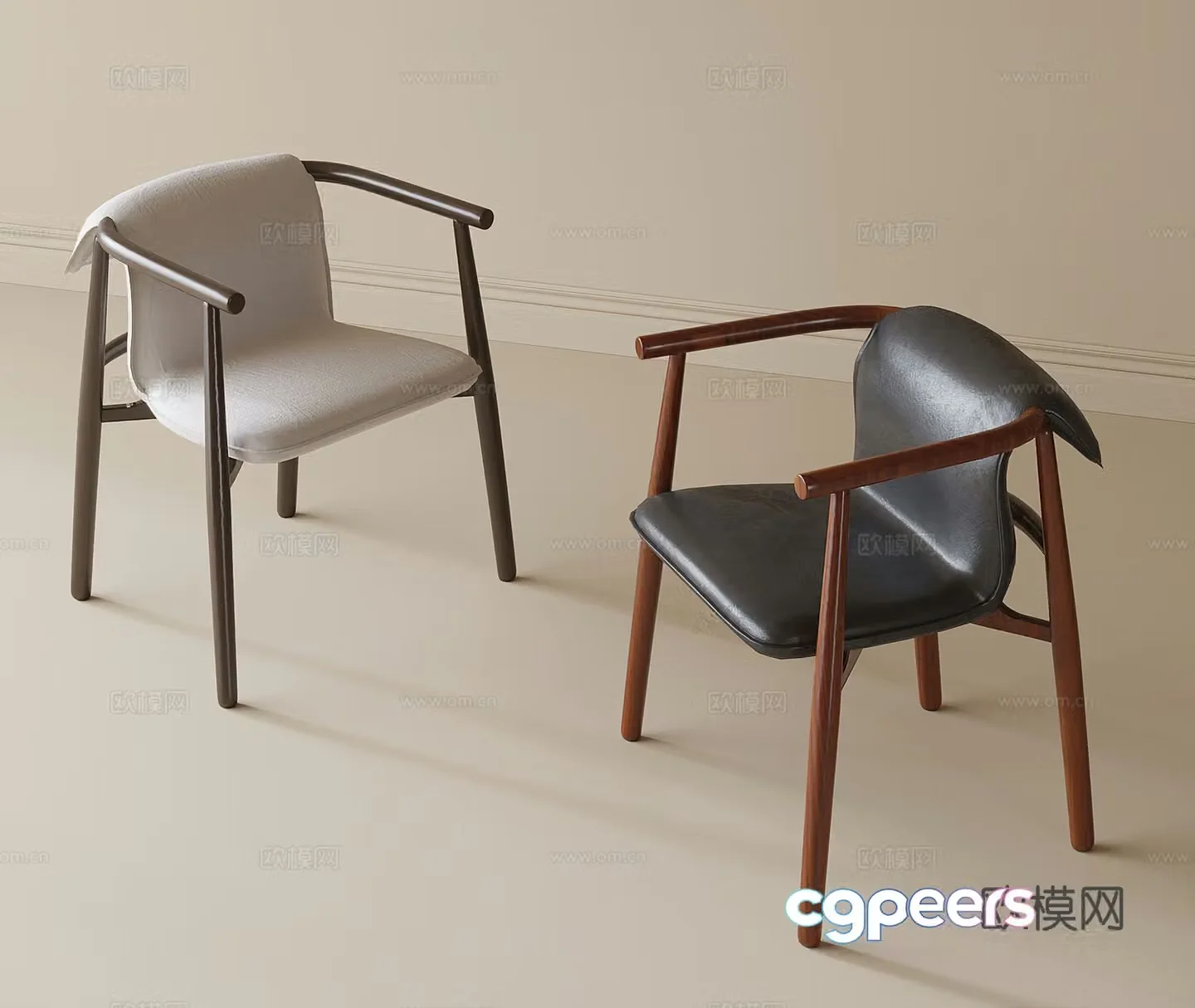 Modern single chair dining chair book chair tea chair 3d model
