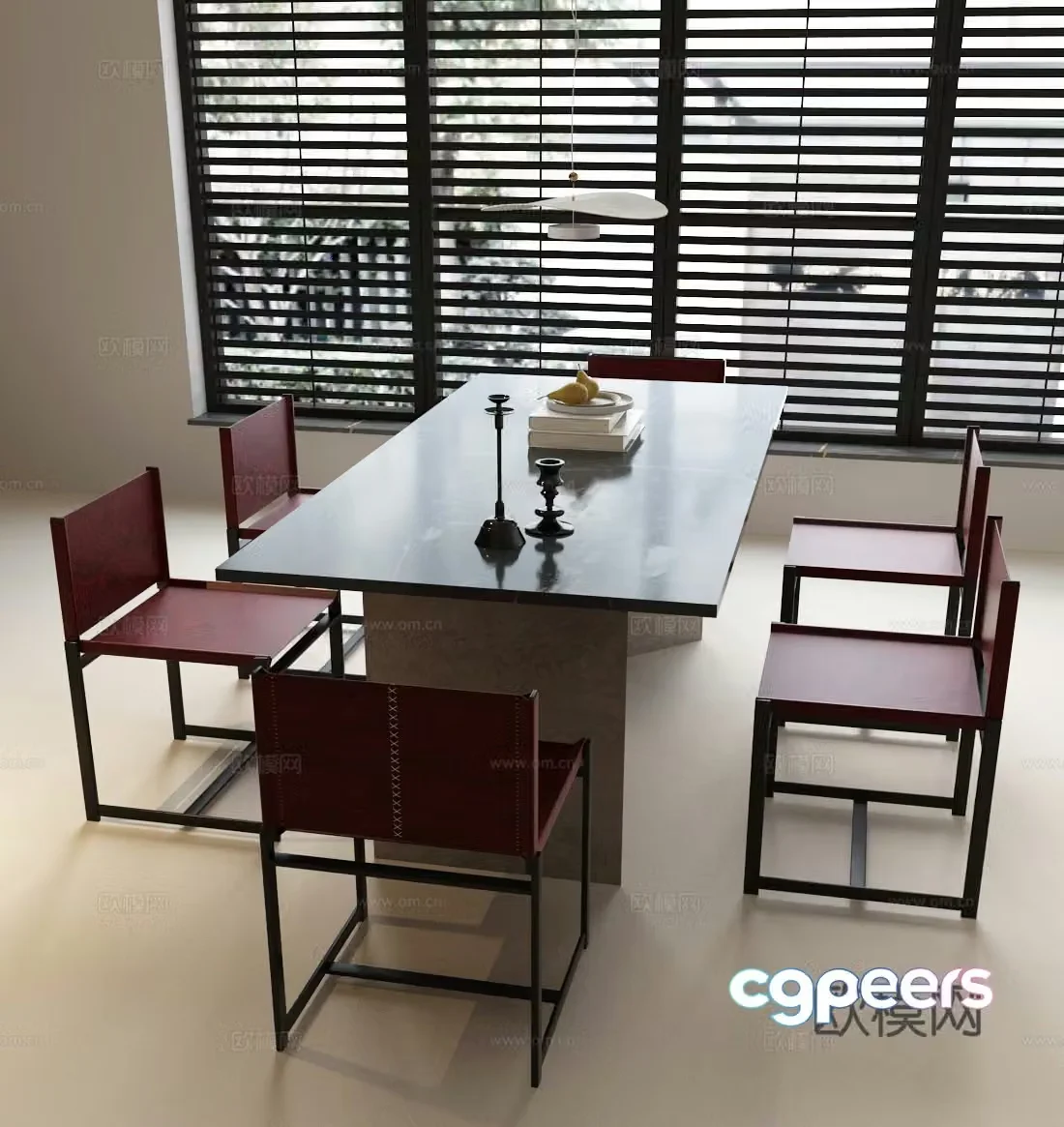 Modern dining table and chairs Modern minimalist dining table and chair Italian dining table and chair 3D model